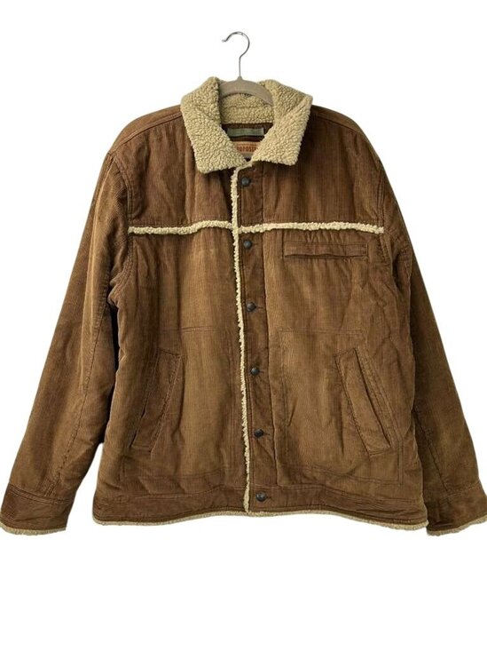 VTG Aeropostale Jacket Men's XL Sherpa Fur Corduroy Western Grunge Rancher Tan - Picture 1 of 13